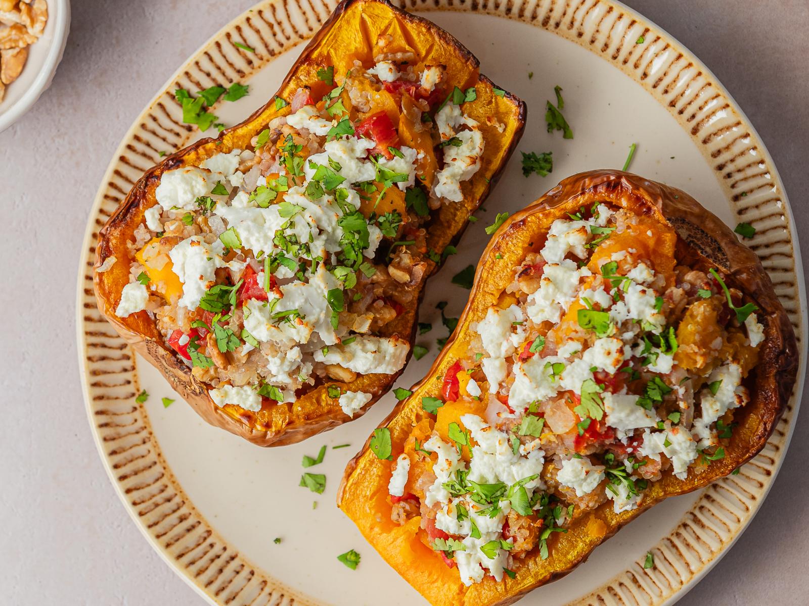 imagem de abobora recheada no forno