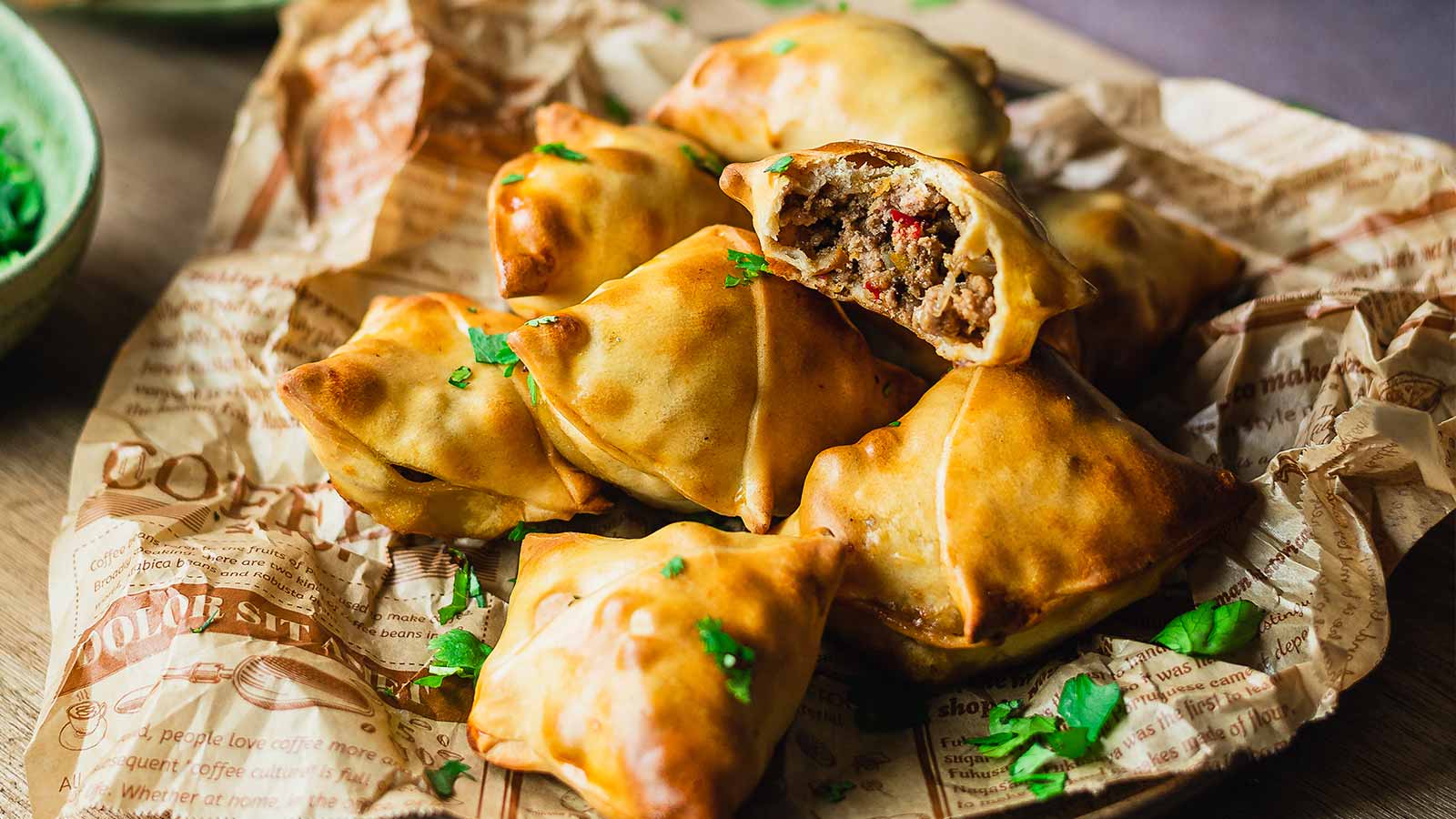 Chamuças de carne picada