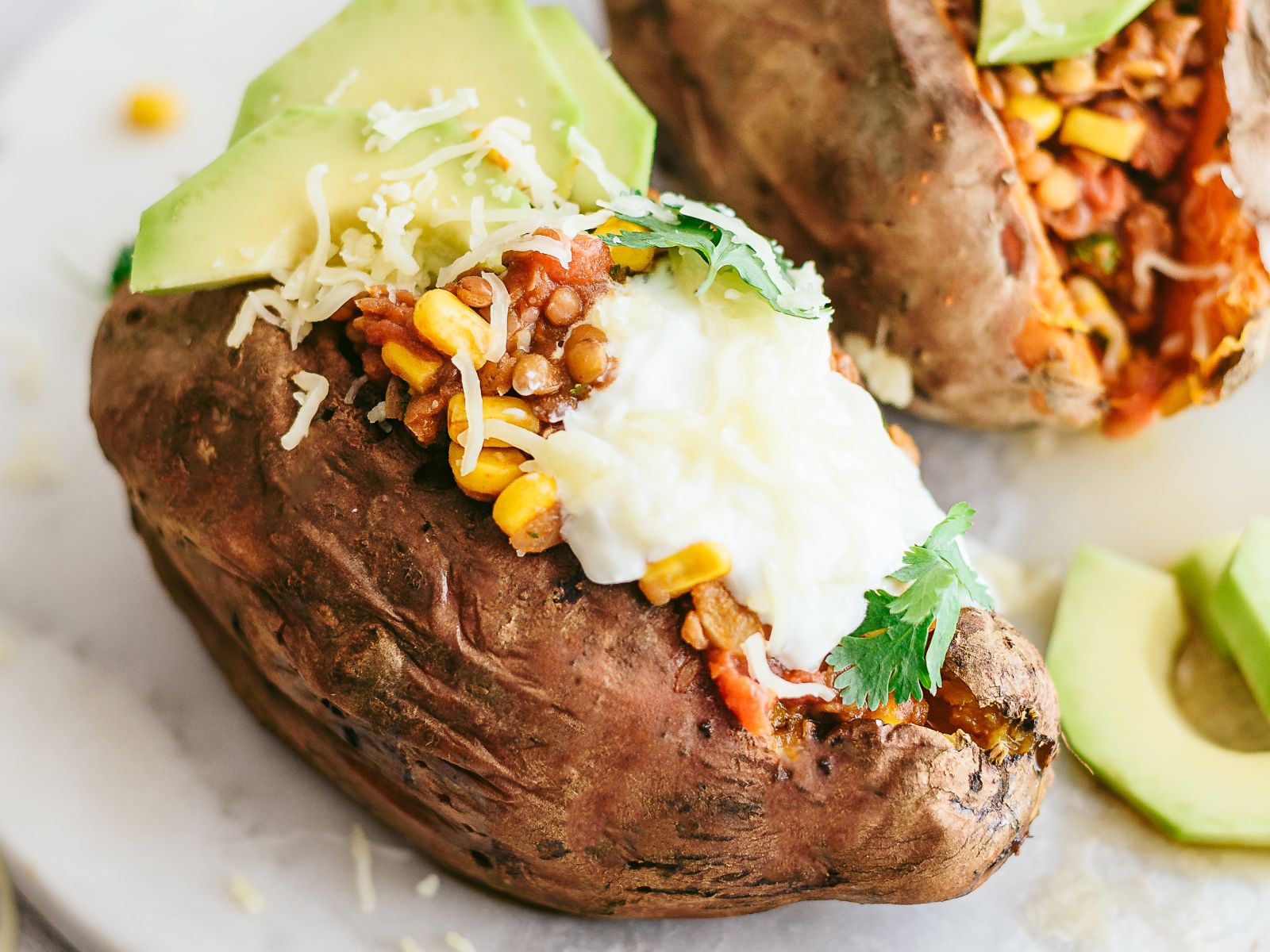 Batata-doce Recheada com Chili